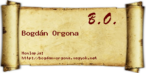 Bogdán Orgona névjegykártya